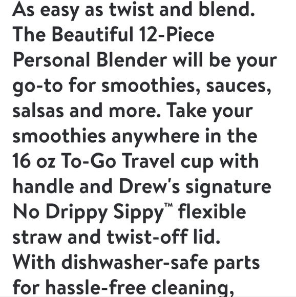 ❤️ New Beautiful White Icing Personal Blender set by Drew Barrymore - Picture 2 of 12